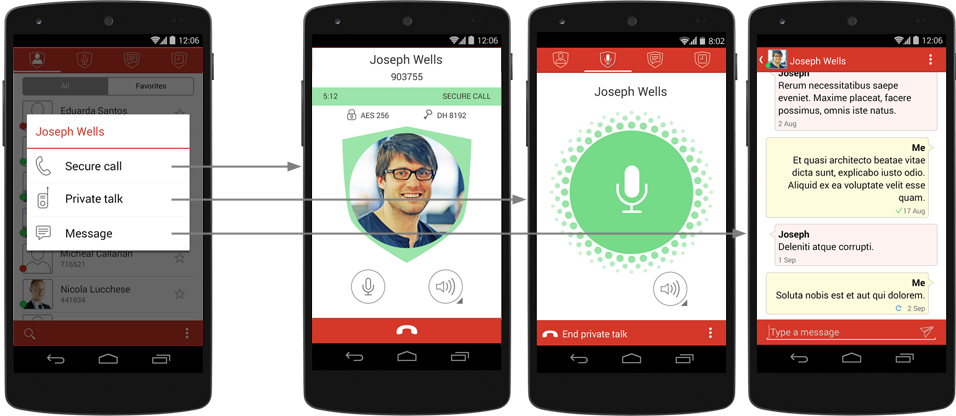 Secure Voice Platform provides encrypted voice calling, text messaging and ptt communication